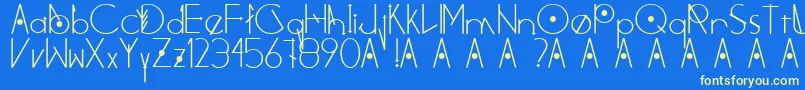 Hovel Font – Yellow Fonts on Blue Background
