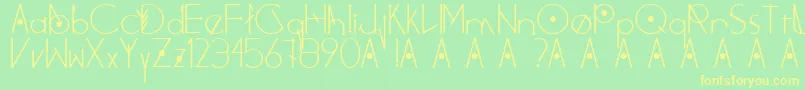 Hovel Font – Yellow Fonts on Green Background