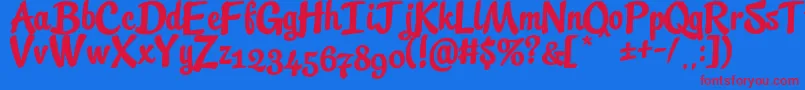 StreetscriptFree Font – Red Fonts on Blue Background