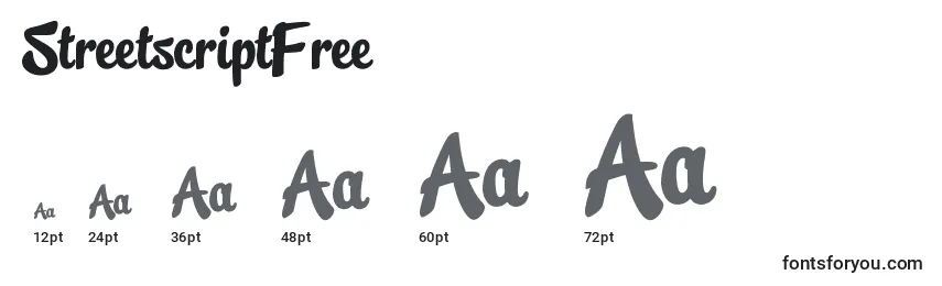 StreetscriptFree Font Sizes