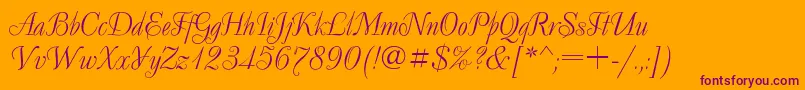 DecorCyr Font – Purple Fonts on Orange Background