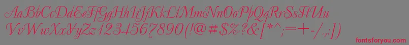 DecorCyr Font – Red Fonts on Gray Background