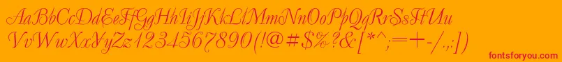 フォントDecorCyr – オレンジの背景に赤い文字