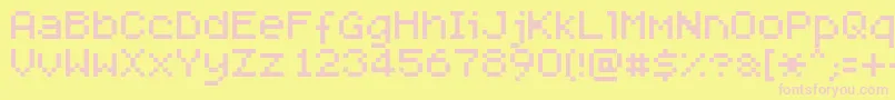 Steelflight-fontti – vaaleanpunaiset fontit keltaisella taustalla
