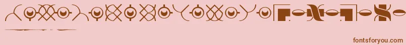 LinotypeDidotOrnamentsOne-Schriftart – Braune Schriften auf rosa Hintergrund