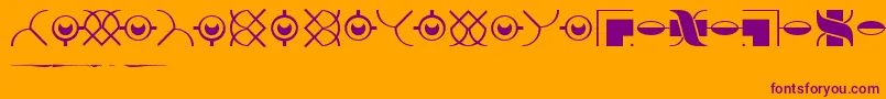 フォントLinotypeDidotOrnamentsOne – オレンジの背景に紫のフォント