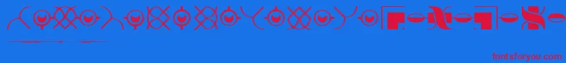 フォントLinotypeDidotOrnamentsOne – 赤い文字の青い背景