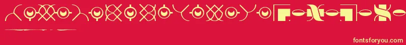 LinotypeDidotOrnamentsOne Font – Yellow Fonts on Red Background