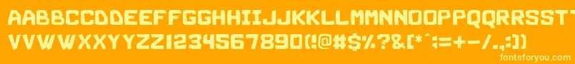 Magario Font – Yellow Fonts on Orange Background