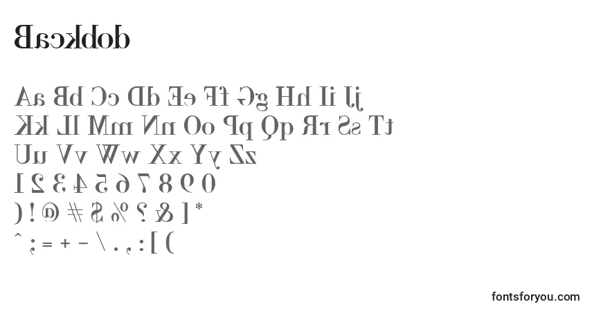 Schriftart Backbod – Alphabet, Zahlen, spezielle Symbole