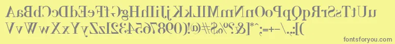 フォントBackbod – 黄色の背景に灰色の文字