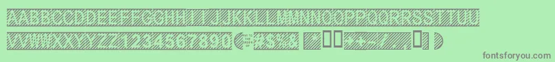 フォントSecure11a – 緑の背景に灰色の文字