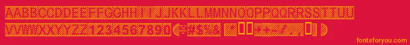 Secure11a Font – Orange Fonts on Red Background