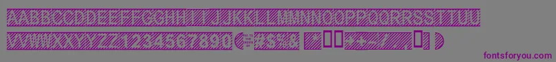 Secure11a-Schriftart – Violette Schriften auf grauem Hintergrund