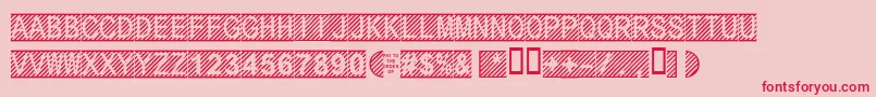 Secure11a-Schriftart – Rote Schriften auf rosa Hintergrund