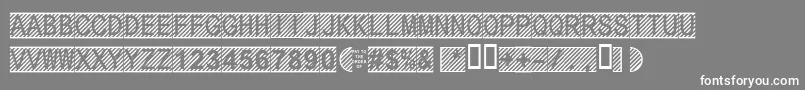 Secure11a-Schriftart – Weiße Schriften auf grauem Hintergrund