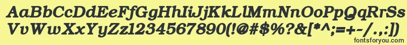 ErBukinistMacBoldItalic Font – Black Fonts on Yellow Background