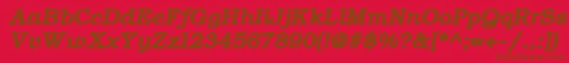 ErBukinistMacBoldItalic-Schriftart – Braune Schriften auf rotem Hintergrund