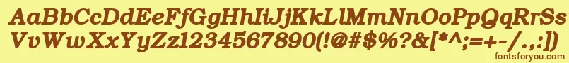 ErBukinistMacBoldItalic-fontti – ruskeat fontit keltaisella taustalla