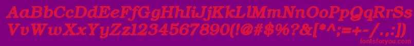 Fonte ErBukinistMacBoldItalic – fontes vermelhas em um fundo violeta