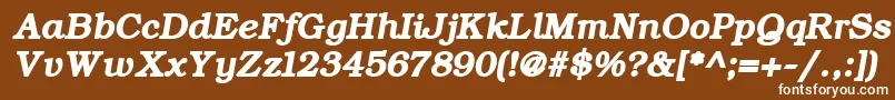 Шрифт ErBukinistMacBoldItalic – белые шрифты на коричневом фоне