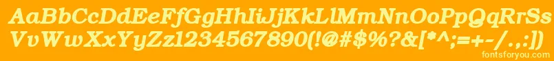 ErBukinistMacBoldItalic Font – Yellow Fonts on Orange Background