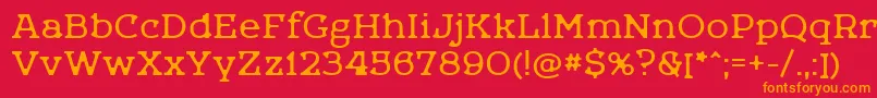 Letoonedefect Font – Orange Fonts on Red Background