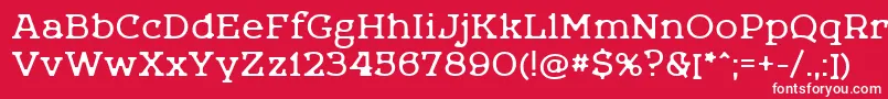 フォントLetoonedefect – 赤い背景に白い文字