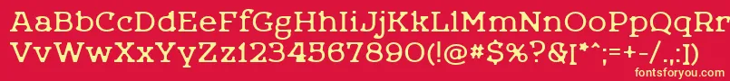 Letoonedefect-Schriftart – Gelbe Schriften auf rotem Hintergrund