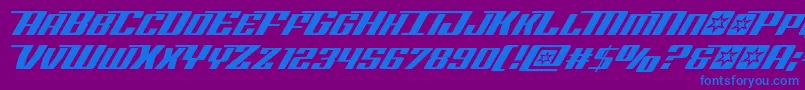 Rocketpopital Font – Blue Fonts on Purple Background