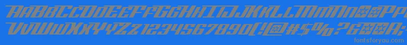 Rocketpopital-fontti – harmaat kirjasimet sinisellä taustalla