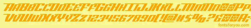 Rocketpopital Font – Orange Fonts on Yellow Background