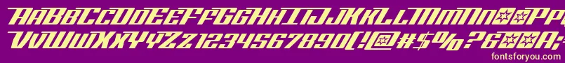 Rocketpopital Font – Yellow Fonts on Purple Background