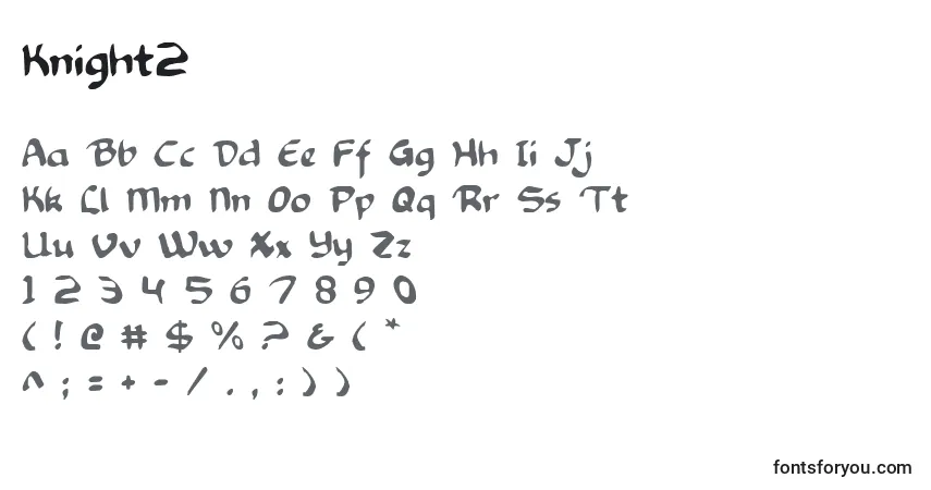 Czcionka Knight2 – alfabet, cyfry, specjalne znaki