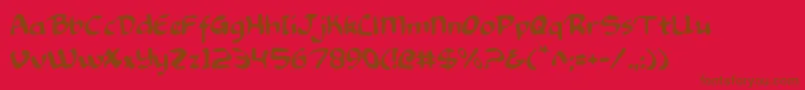 Knight2 Font – Brown Fonts on Red Background