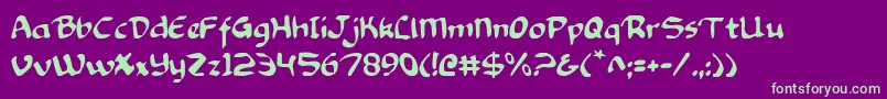 Knight2 Font – Green Fonts on Purple Background