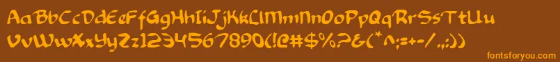 Knight2 Font – Orange Fonts on Brown Background