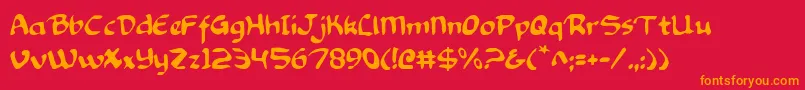 Knight2 Font – Orange Fonts on Red Background