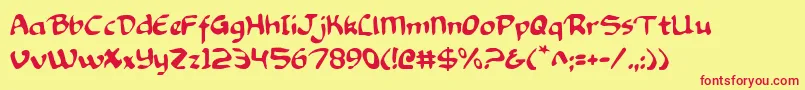 Knight2 Font – Red Fonts on Yellow Background