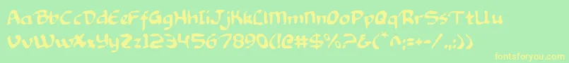 Knight2 Font – Yellow Fonts on Green Background