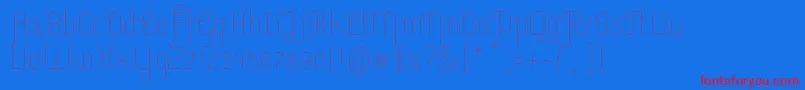 MerijntjeExtralight-Schriftart – Rote Schriften auf blauem Hintergrund