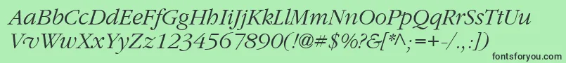 Garrymondrian3Lightitalicsh Font – Black Fonts on Green Background