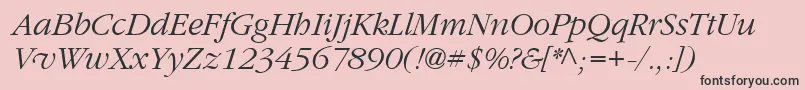 フォントGarrymondrian3Lightitalicsh – ピンクの背景に黒い文字