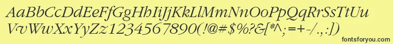 Garrymondrian3Lightitalicsh Font – Black Fonts on Yellow Background