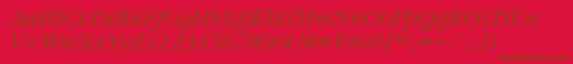 Garrymondrian3Lightitalicsh-fontti – ruskeat fontit punaisella taustalla