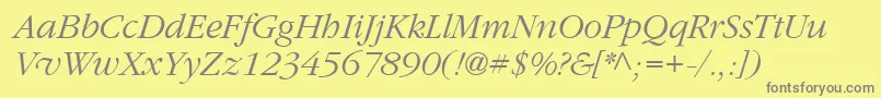 Garrymondrian3Lightitalicsh Font – Gray Fonts on Yellow Background
