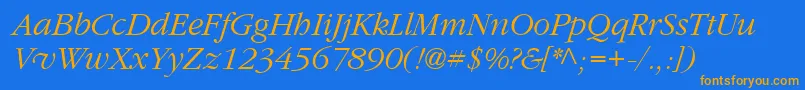 Garrymondrian3Lightitalicsh Font – Orange Fonts on Blue Background