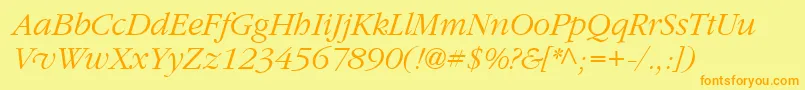 Garrymondrian3Lightitalicsh Font – Orange Fonts on Yellow Background