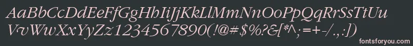 Garrymondrian3Lightitalicsh Font – Pink Fonts on Black Background