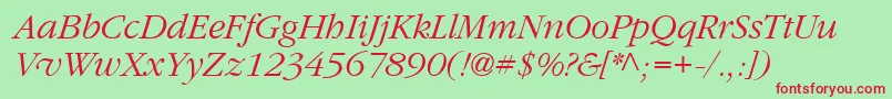 Garrymondrian3Lightitalicsh Font – Red Fonts on Green Background